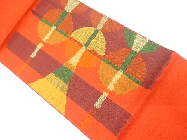 JAPANESE NAGOYA OBI / TSUMUGI / WOVEN GEOMETRIC